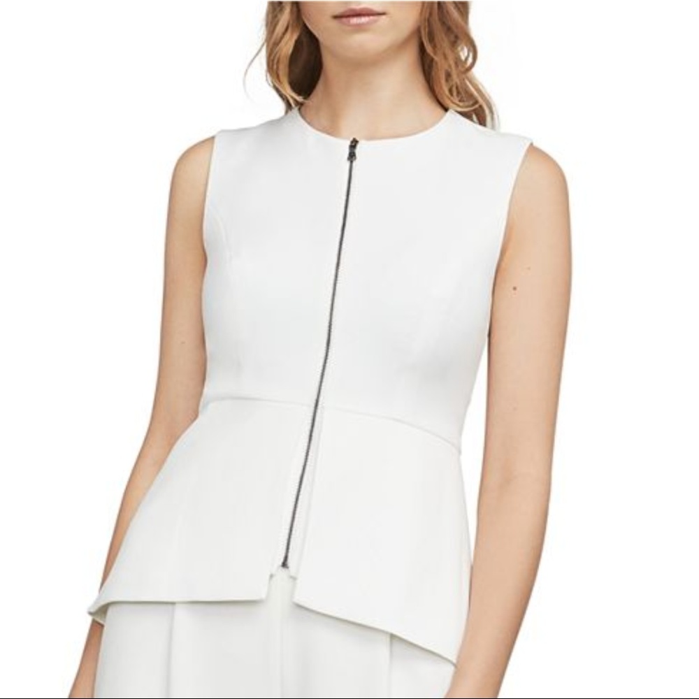 BCBG Abrielle Zip-Front Vest Top